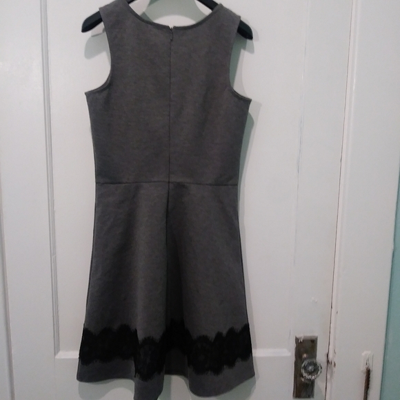 Maurices Grey Black Fringed Lace Midi Dress - Picture 3 of 5